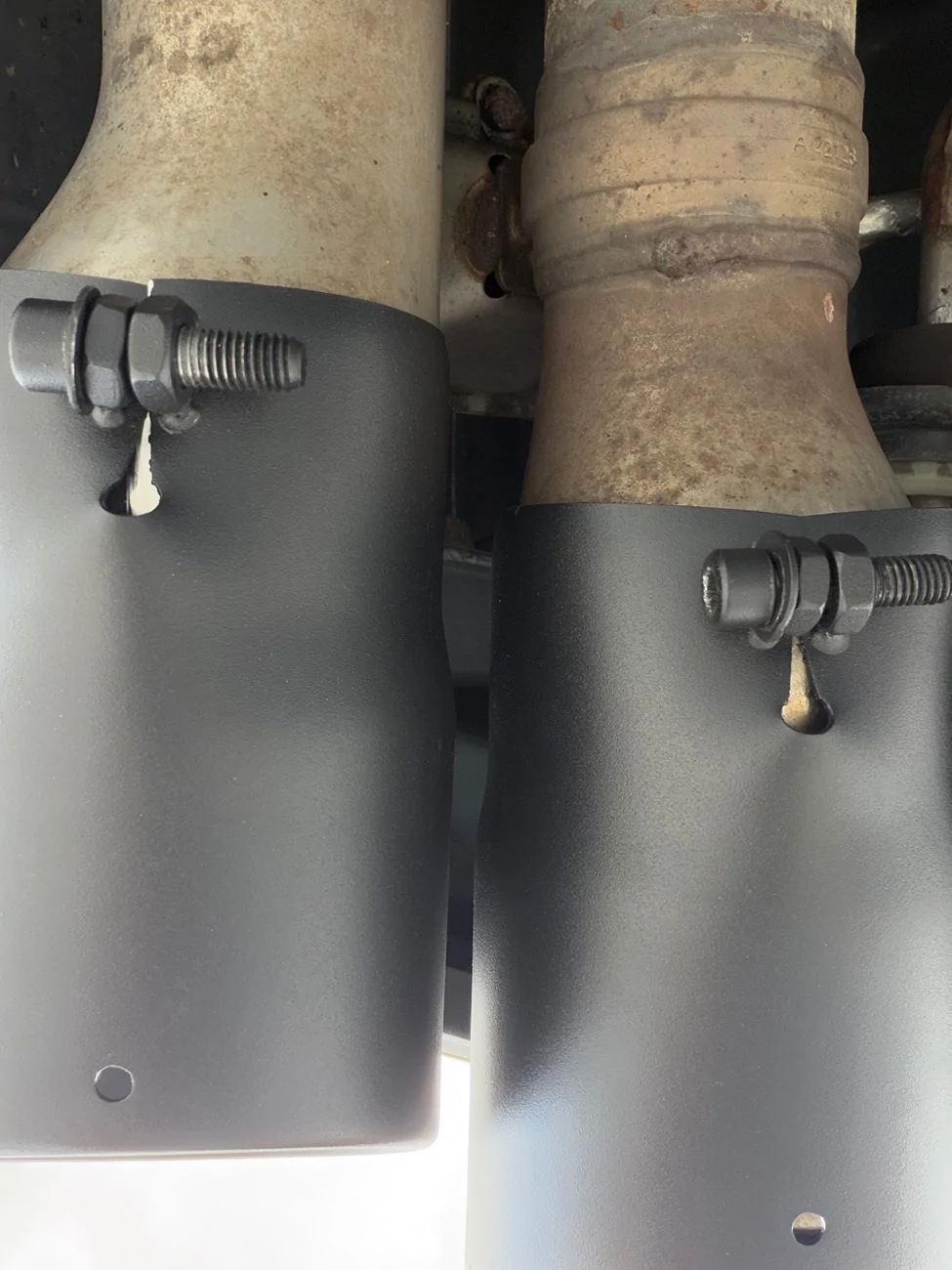S650 Mustang Black Tips (Bolt-on Covers) for Active Exhaust Mustang IMG_2134