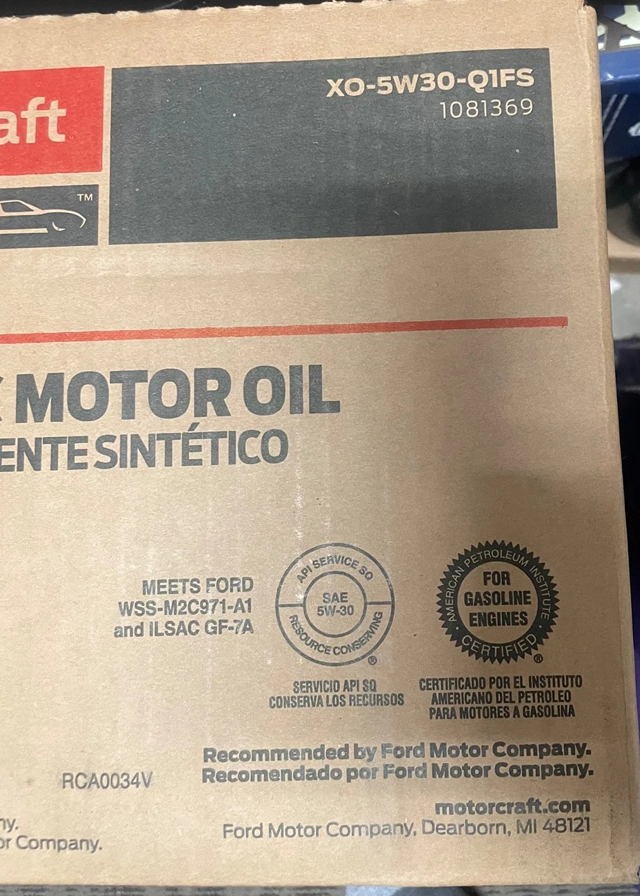 S650 Mustang New Ford Full Synthetic API SQ Oil is out. IMG_3860