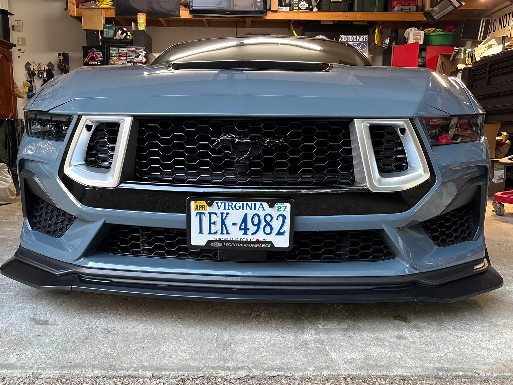 S650 Mustang Steeda Mustang GT Silver Grille Overlays IMG_4665
