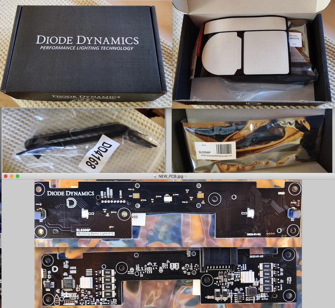 S650 Mustang OVERHEAD CONSOLE MAP LIGHTS UPGRADE DD2303_dome_light