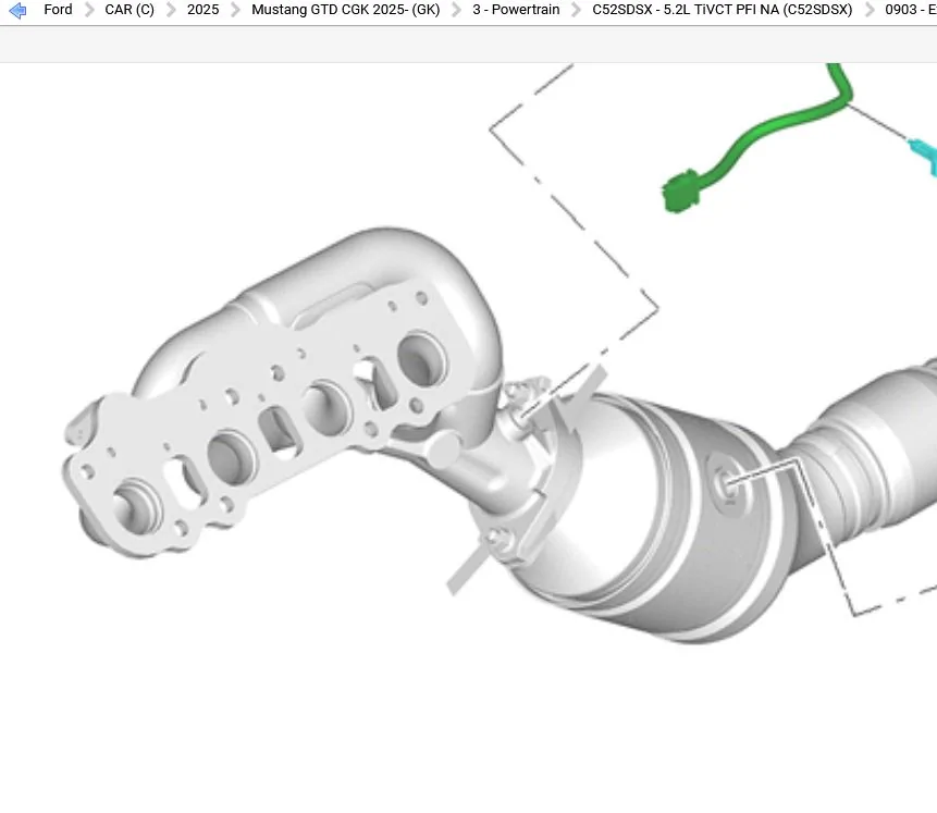 S650 Mustang Mustang GTD parts are now in Ford parts database GTD exha man