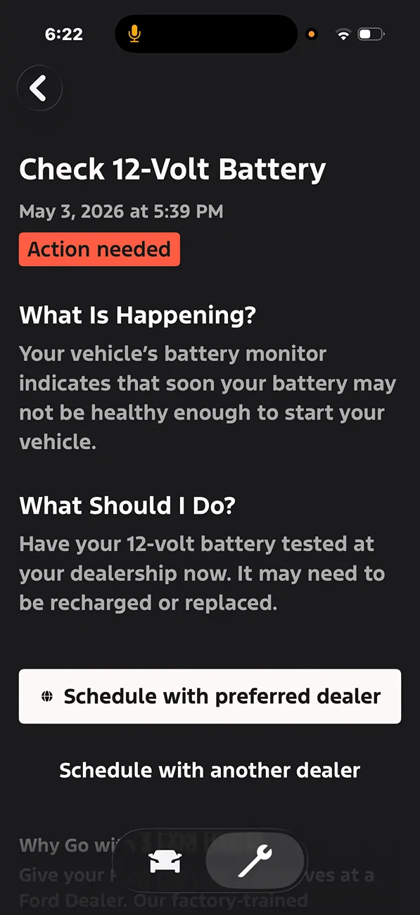 S650 Mustang What is this Battery warning on Ford app?? IMG_0753