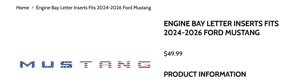 S650 Mustang Engine Bay Custom Color Letters Letters_scuff_plat