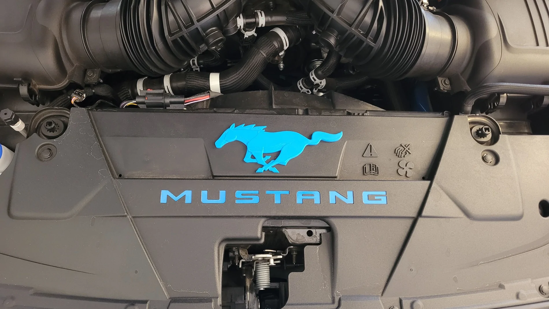 S650 Mustang Engine Bay Custom Color Letters 20250705_154254
