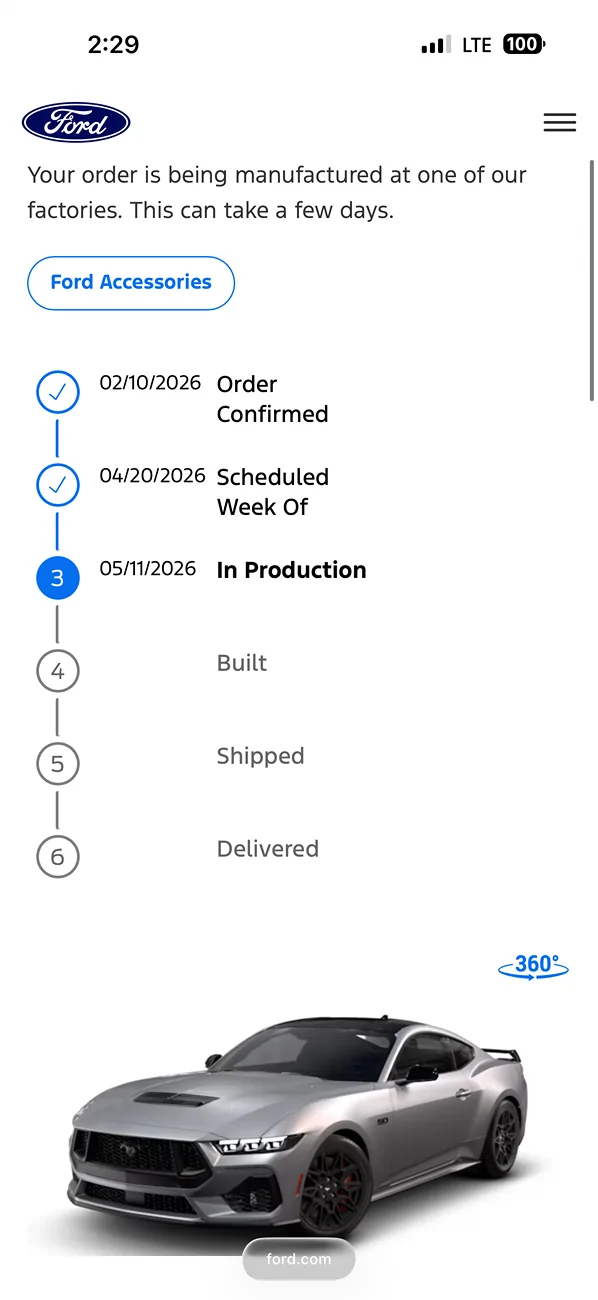 S650 Mustang Order in production for 12 days with no update IMG_6336