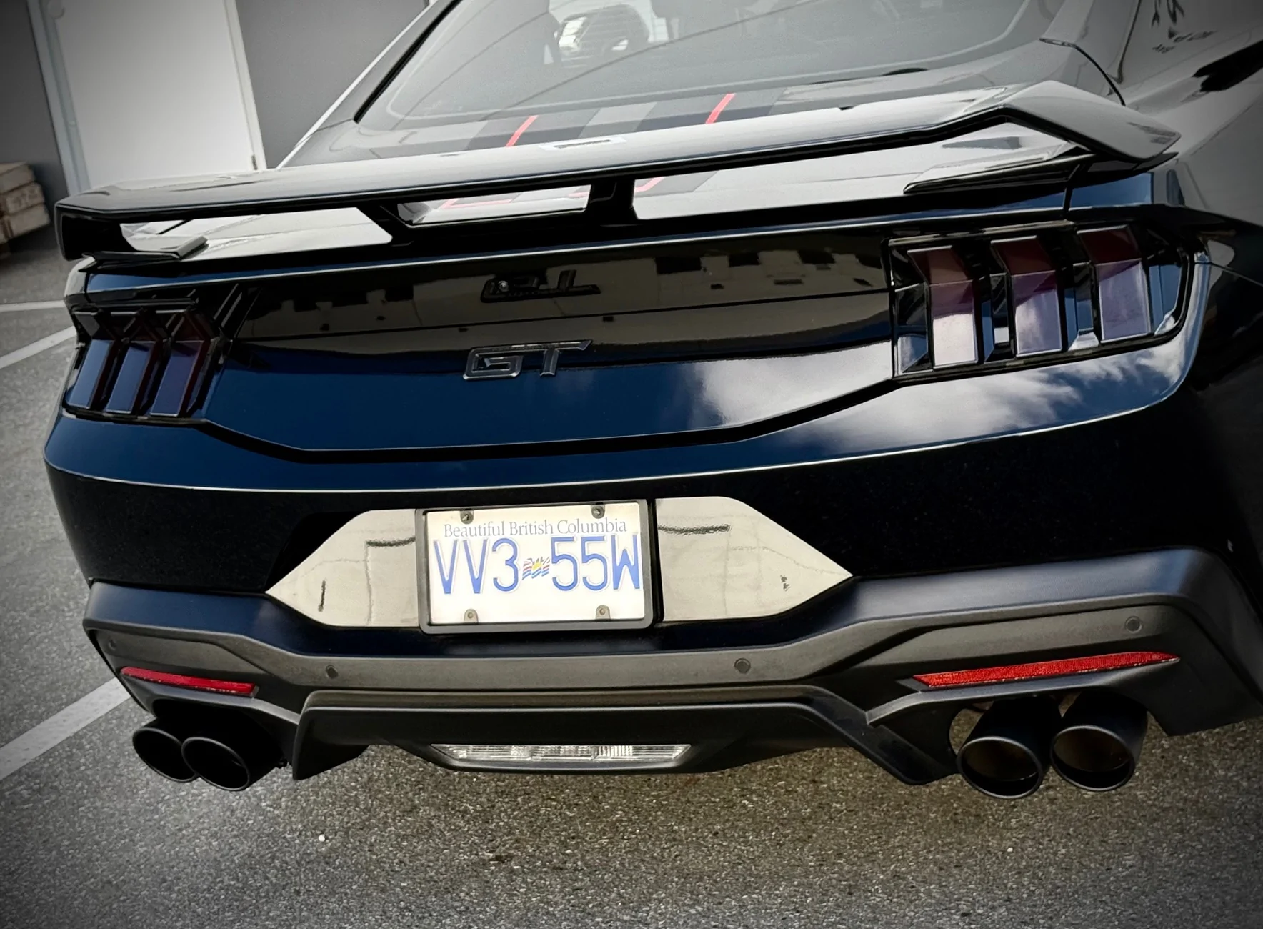 S650 Mustang Black exhaust tips installed IMG_2283