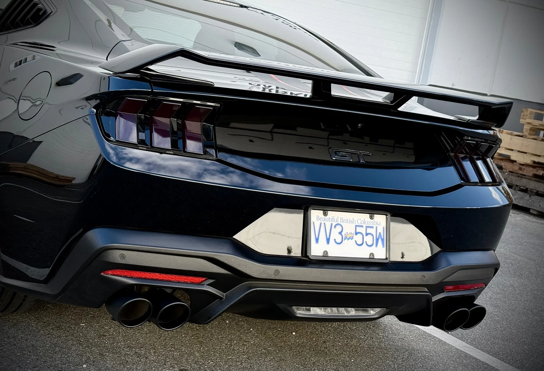 S650 Mustang Black exhaust tips installed IMG_2277