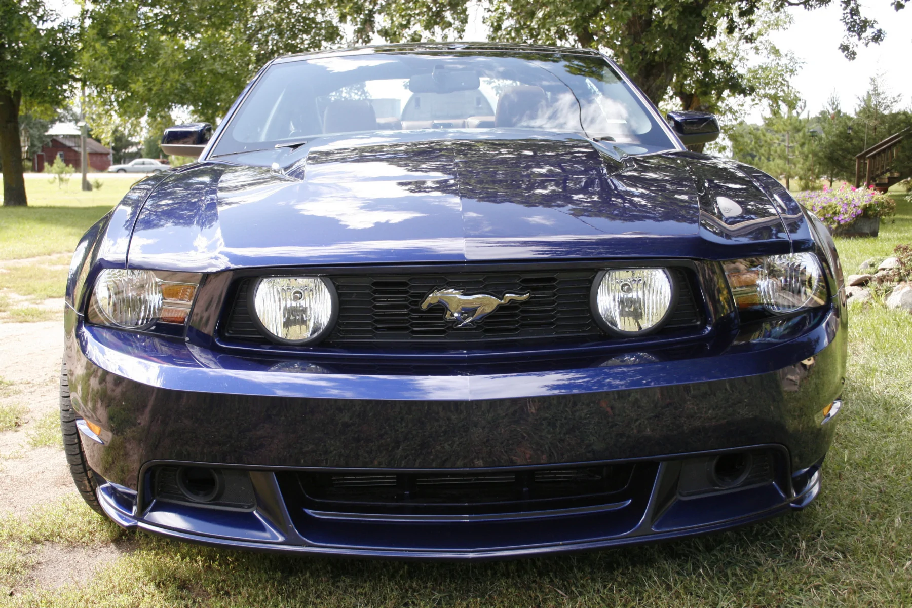 S650 Mustang Gave my GT a nose job - paint matched front trim bar and headlight bezels Wildfire023
