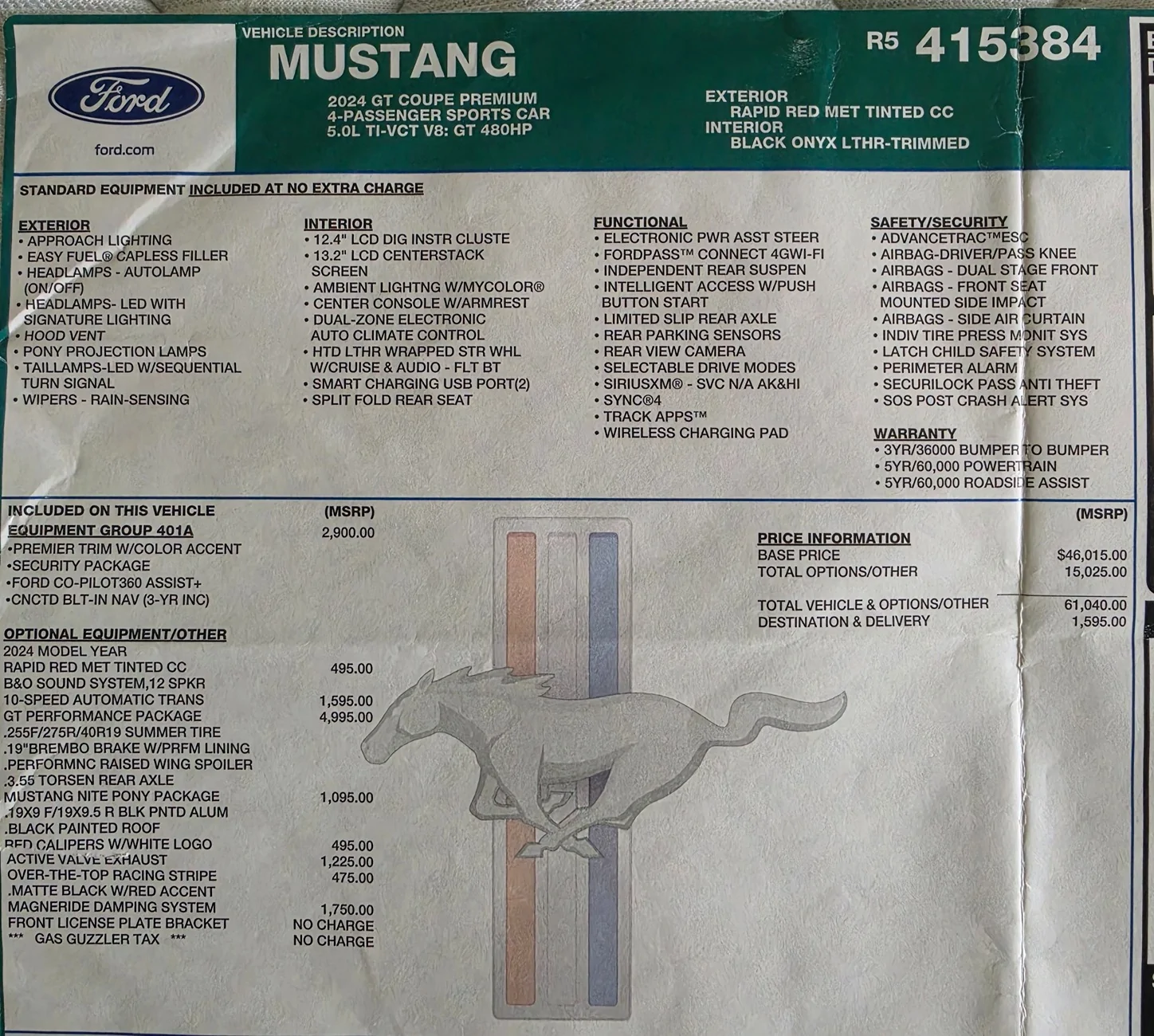 S650 Mustang 2024 Fully Loaded Mustang GT Premium for sale 20260525_181519