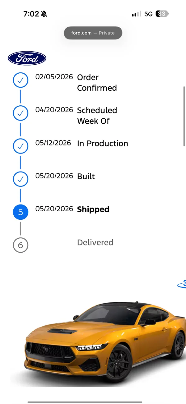 S650 Mustang Order in production for 12 days with no update IMG_6495