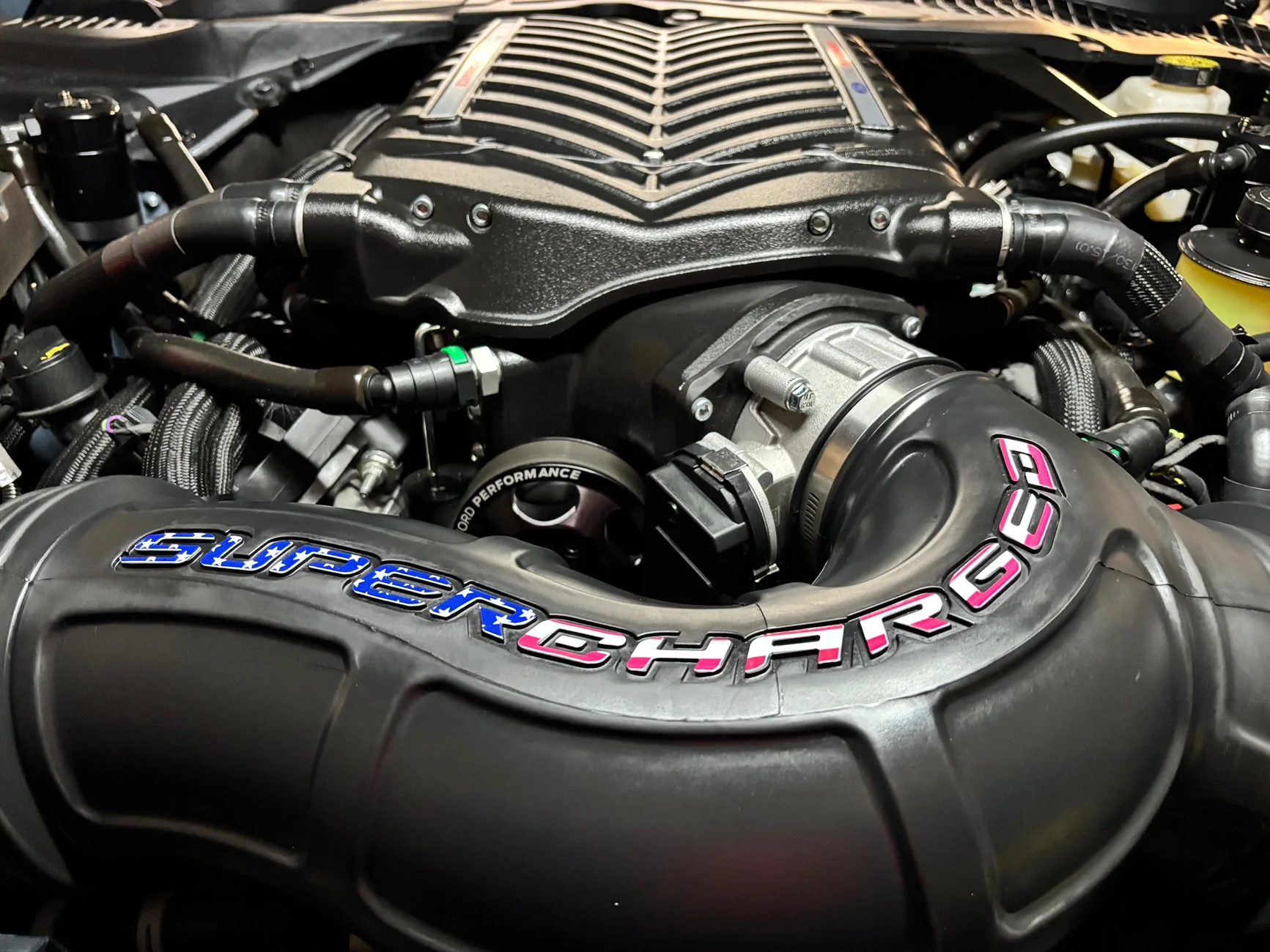 S650 Mustang Whipple intake tube “Supercharged” vinyl letters IMG_5156