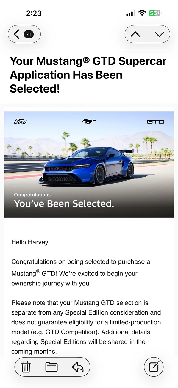 S650 Mustang Got an allocation for the GTD IMG_2898