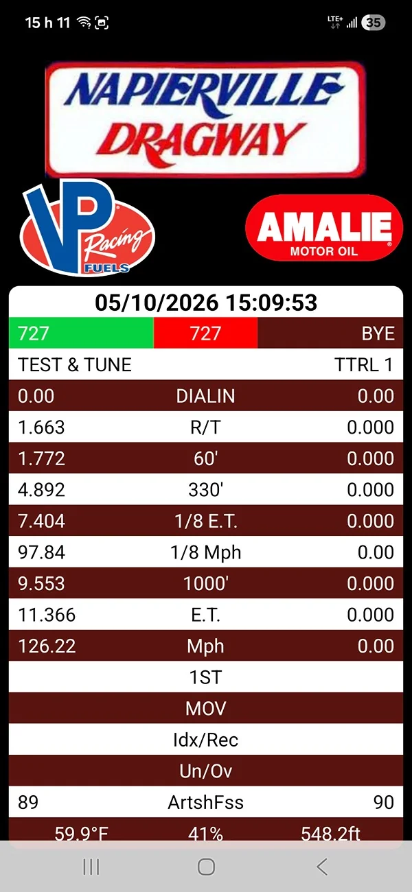 S650 Mustang 1/4 Mile Times Screenshot_20260510_151117_Racing Slips