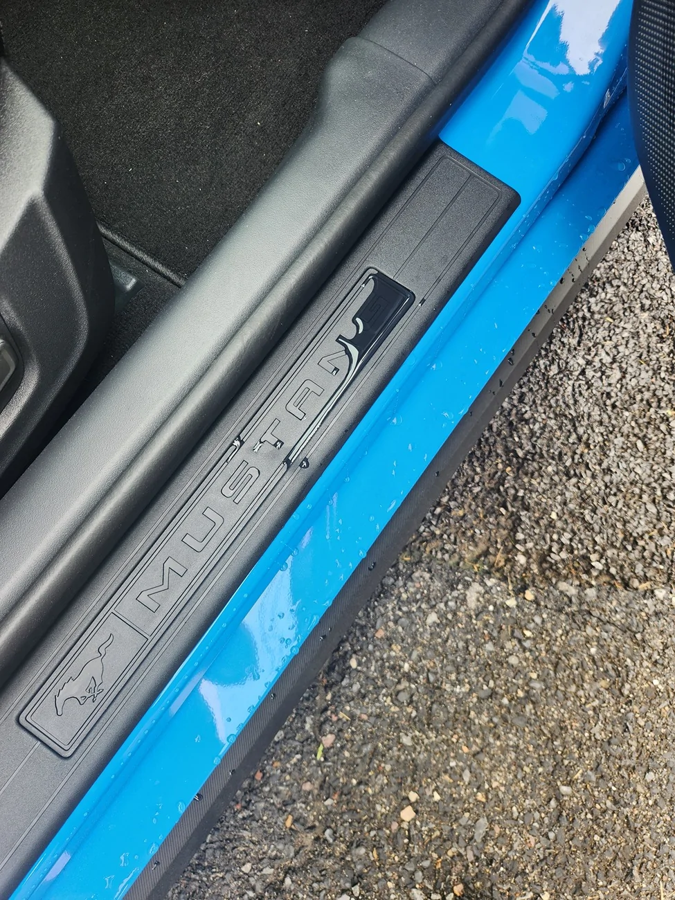 S650 Mustang Water Visible Inside on Black Mustang Passenger Door Sill 1000003415