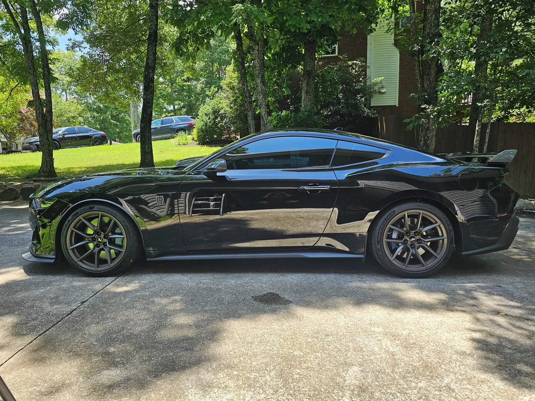 S650 Mustang My 2025 Dark Horse Build Thread DRKGHT Side shot Black Lugs lower