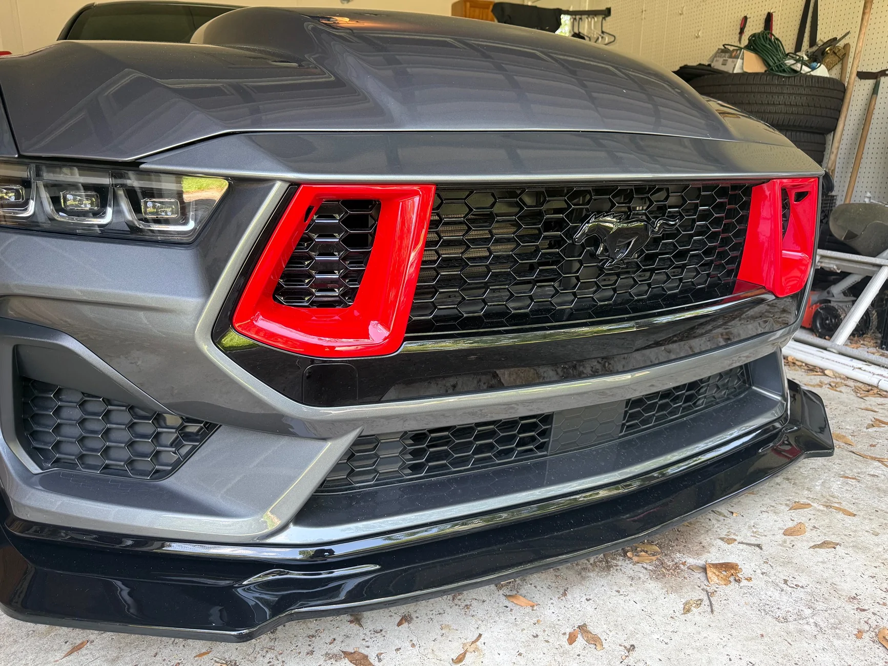 S650 Mustang Before/After grille pony swap IMG_6680