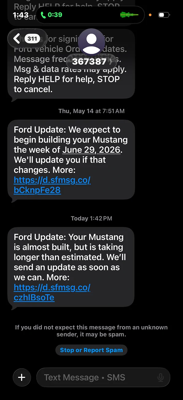 S650 Mustang No Mustang production scheduling for the next two weeks… IMG_1852