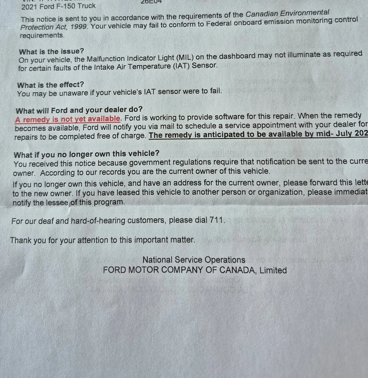 S650 Mustang Another recall? 26E04 - Powertrain Control Module Software Update 26e04