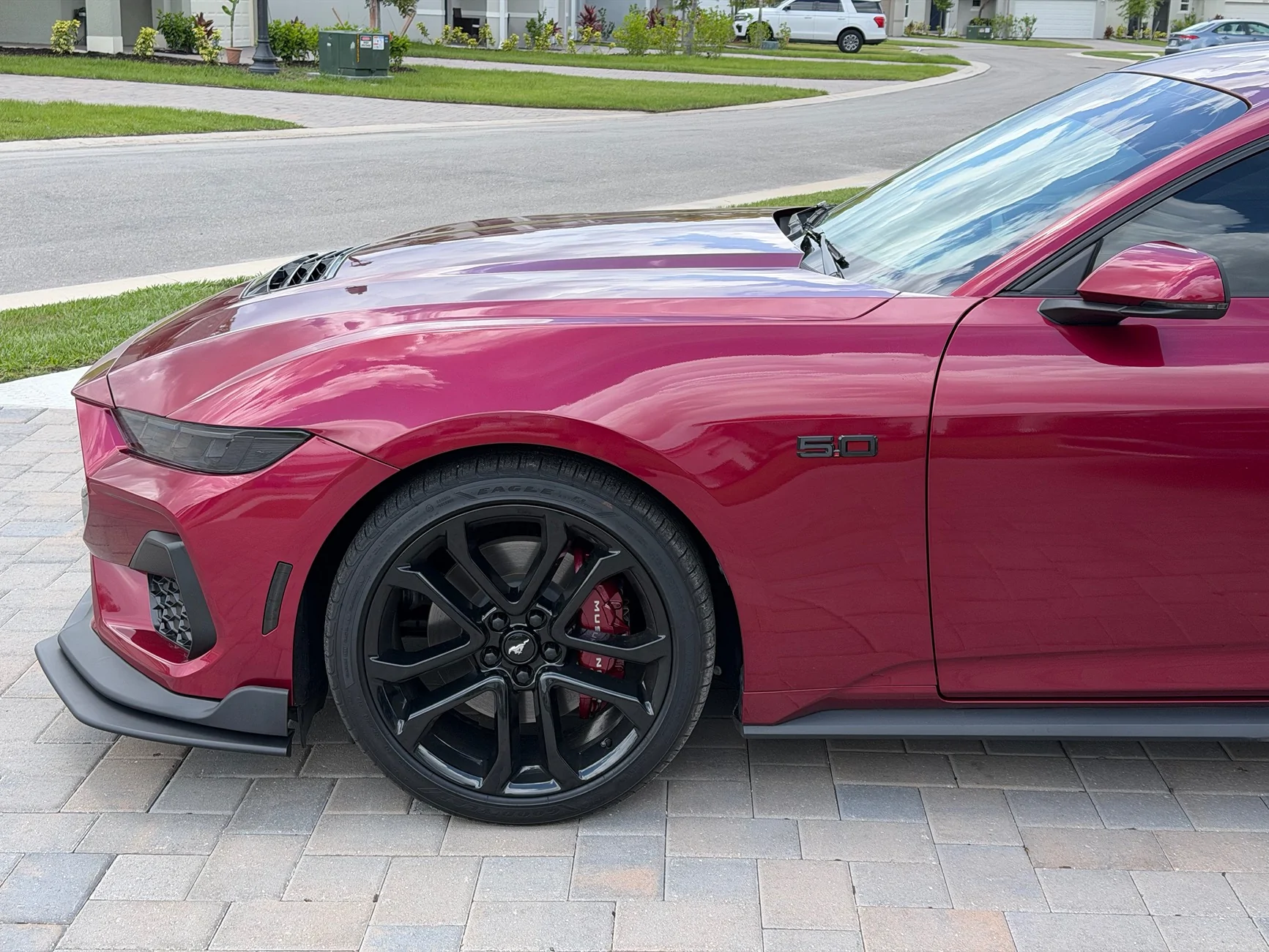 S650 Mustang OEM 20X9 powder coated black with Goodyear tires 1800 miles IMG_1097