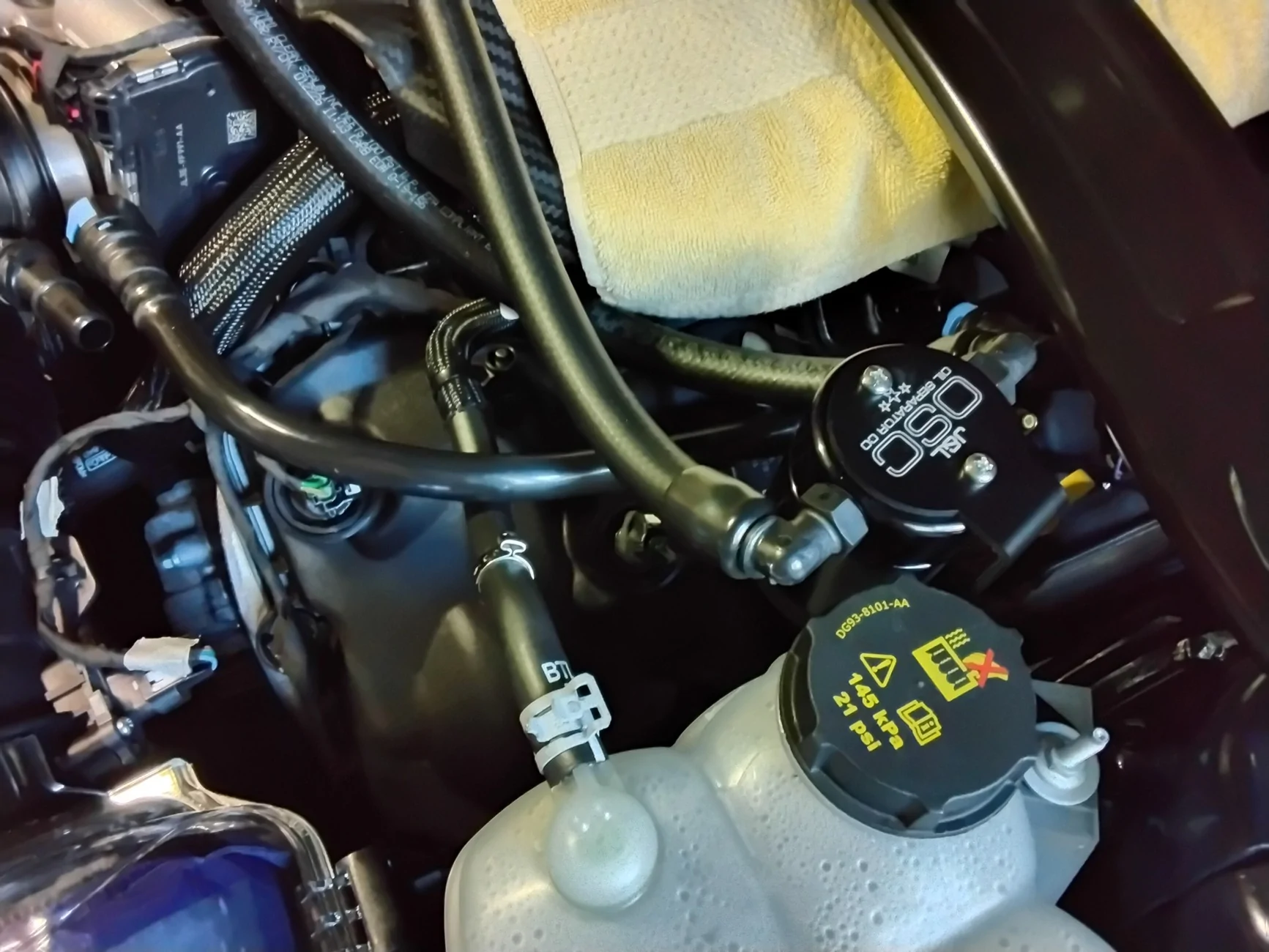 S650 Mustang Ford Performance Air/oil seperator installation questions. 1000000317