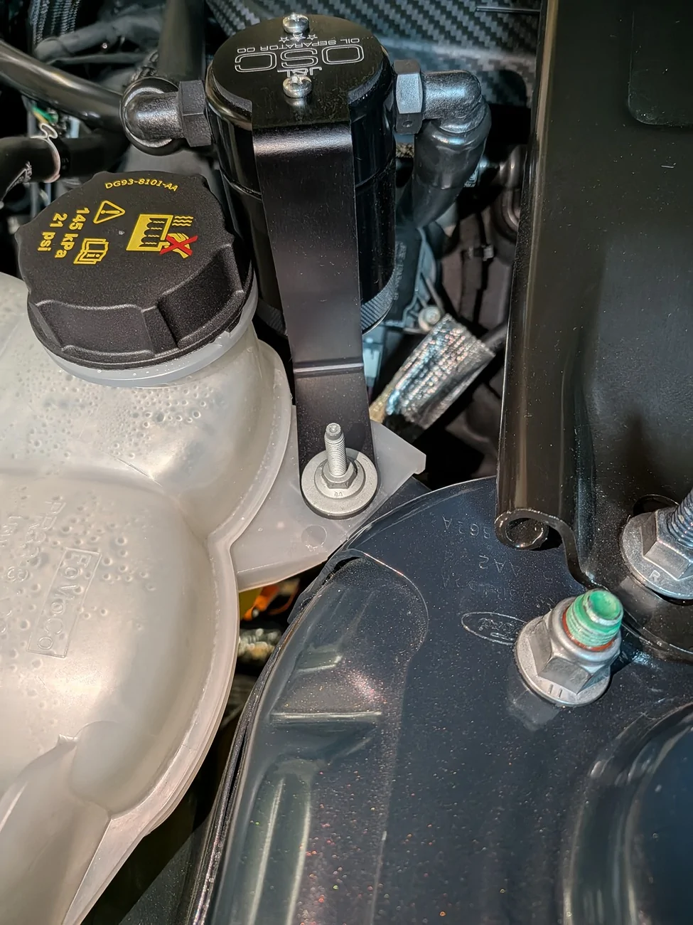 S650 Mustang Ford Performance Air/oil seperator installation questions. 3916