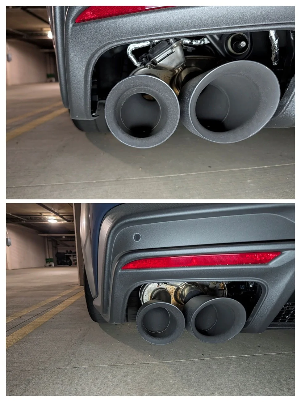 S650 Mustang Exhaust Tip on DH Driver Side Looks Misaligned tip collag