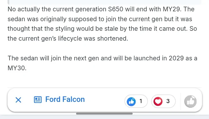 S650 Mustang Ford Shows 4-door Mustang Hybrid to Dealers; Price <$40k, <4 sec 0-60, size/design likened to Panamera Screenshot_20260809-143523_Chrome~2