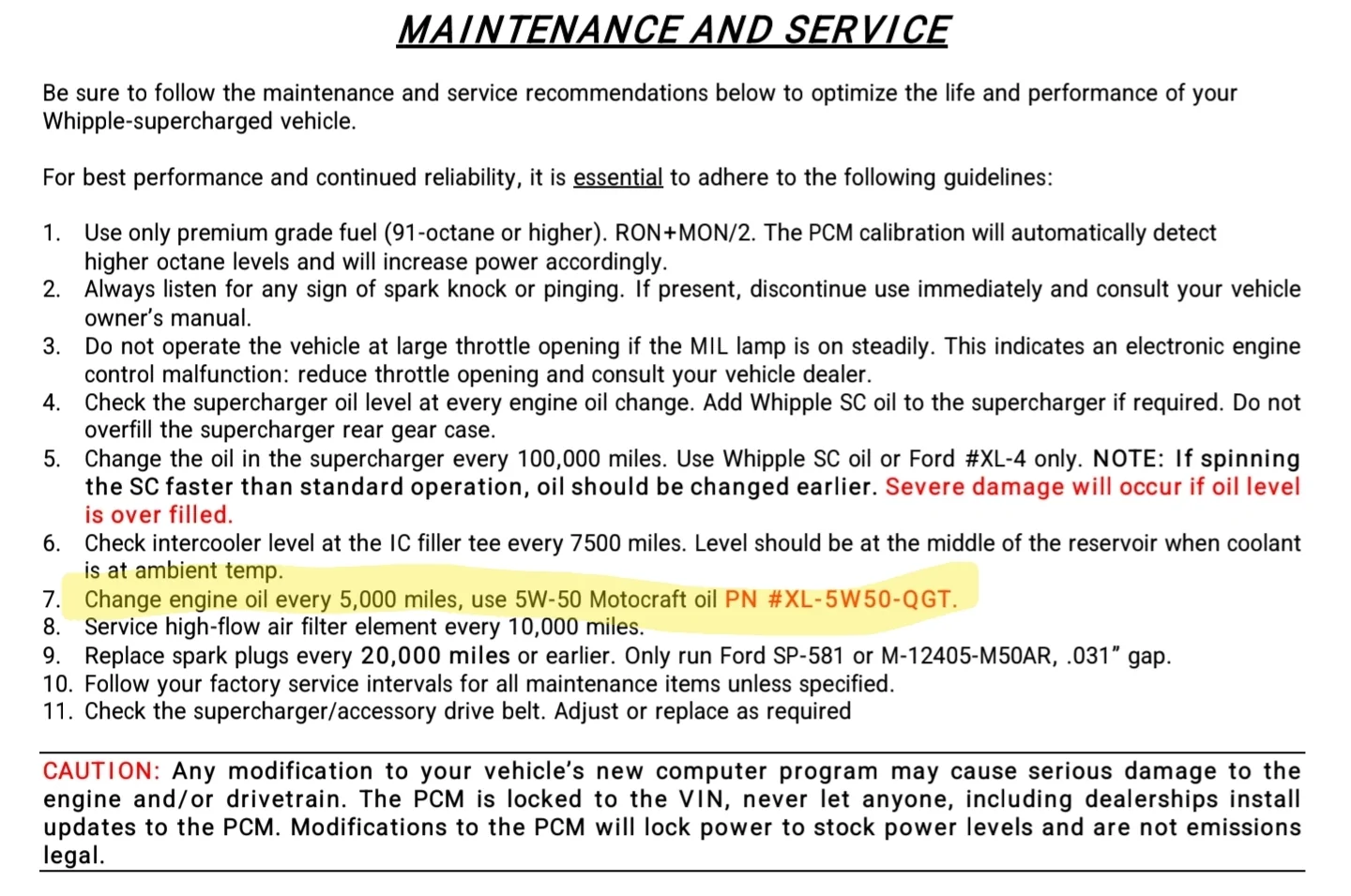 S650 Mustang Oil change interval ? 2137