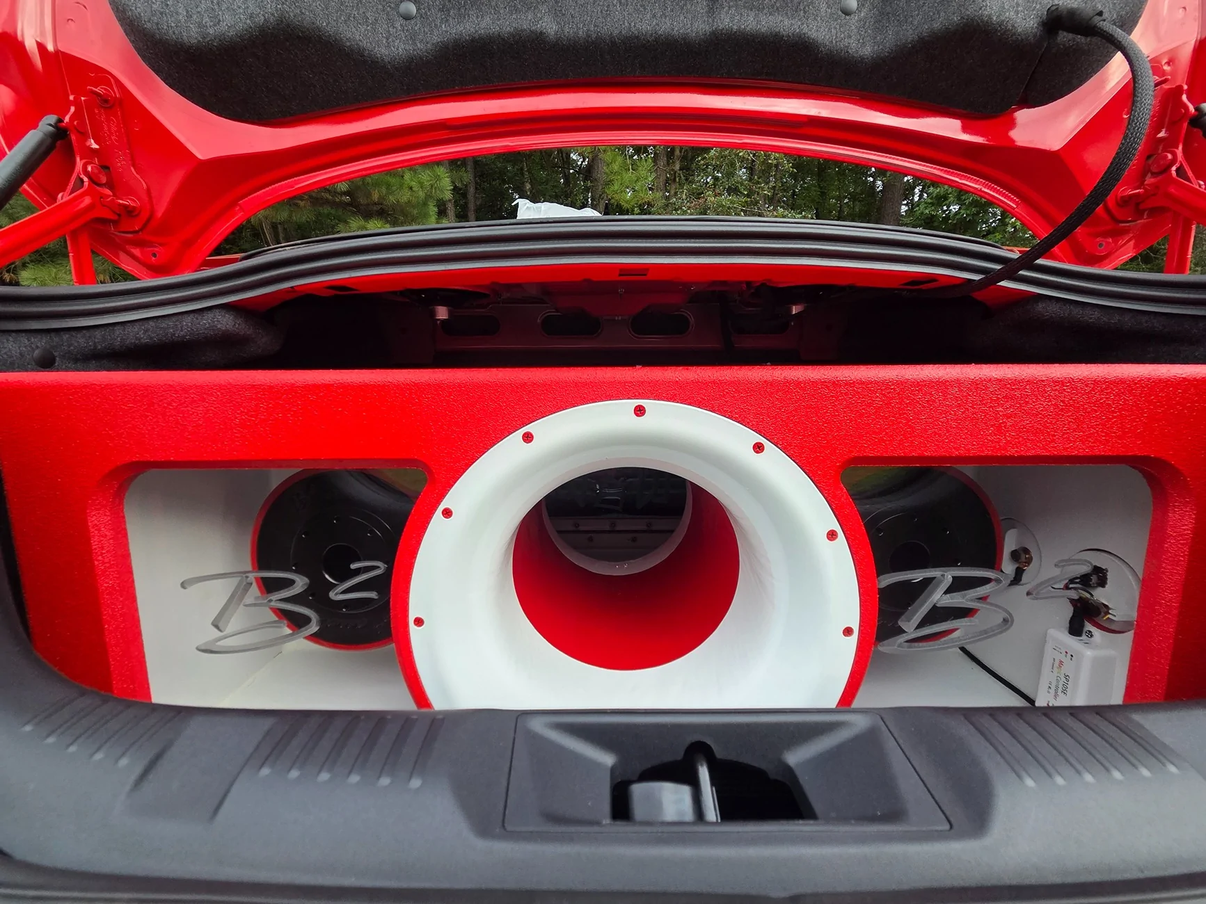 S650 Mustang Speakers replaced in '25 Stang w/9-speaker system from factory Trunk