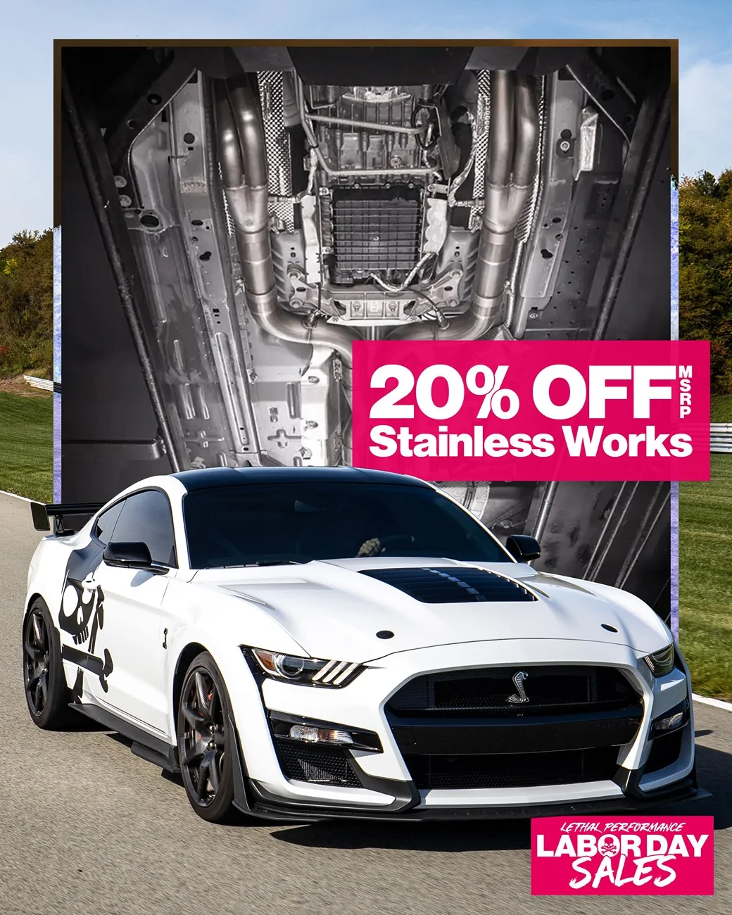 S650 Mustang 20% off Stainless Works @ Lethal Performance 1000025795