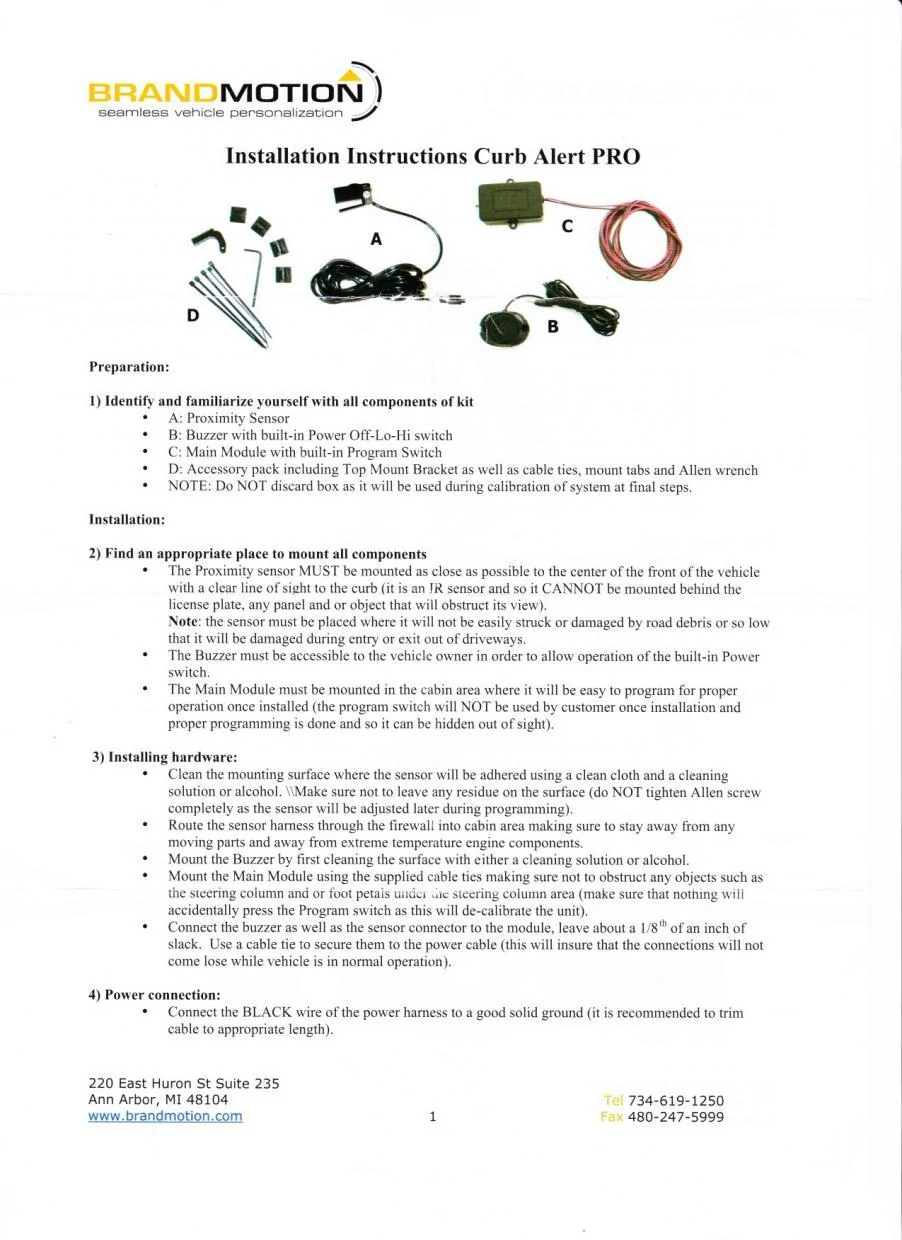 S650 Mustang Parking Sensor Test curb alert page 1