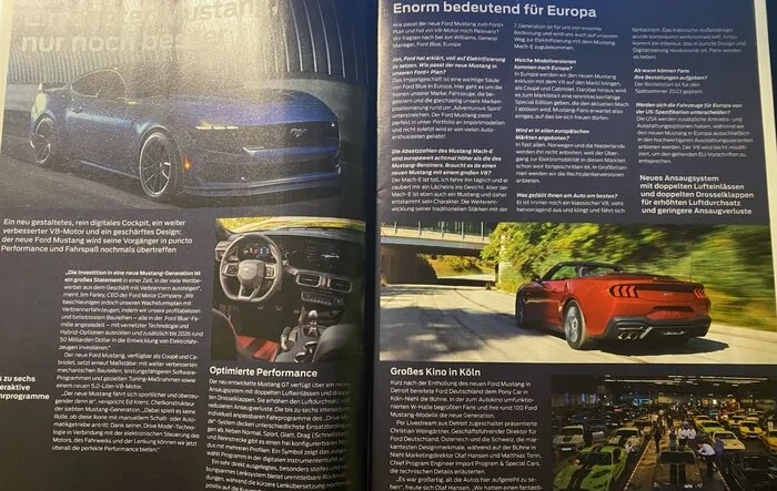 Small details for the S650 Mustang via monthly Ford Europe Report