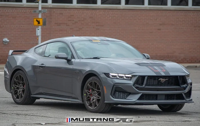 Red & Black Stripes Spied on Carbonized Gray 2024 Mustang GT w/Bronze Appearance Package
