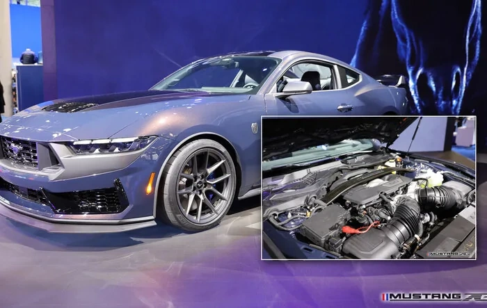 NYIAS: Dark Horse Mustang (Blue Ember) & Engine Bay FIRST Look + 2024 Mustang GT Convertible