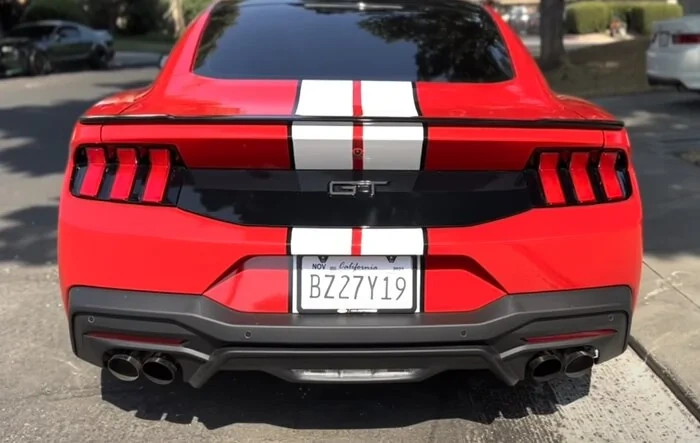 Painted black -- area between taillights and under headlights on GT