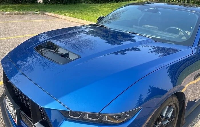 Install of Shelby style hood vent with thermal pics