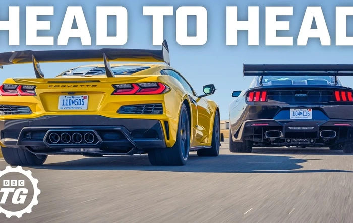 Top Gear - Corvette ZR1 vs Ford Mustang GTD: Against The Clock on Track!