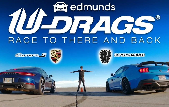U-DRAG RACE: 911 Carrera S vs. Supercharged Mustang Dark Horse
