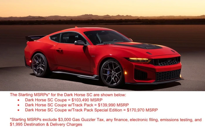 2026 Dark Horse SC Mustang pricing released!