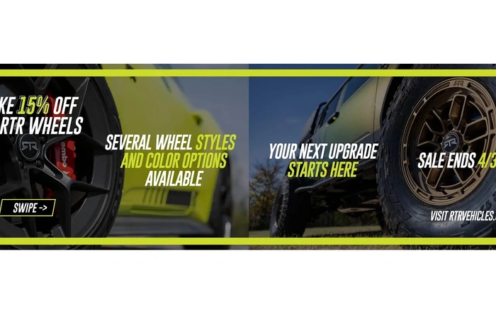 15% Off All RTR Wheels | Sale Ends 4/30/26