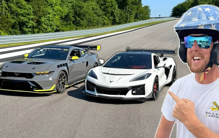 Corvette ZR1 vs. Mustang GTD Track Battle